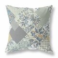 Homeroots 16 in. Boho Floral Indoor & Outdoor Throw Pillow Light Grey & Cream 413905